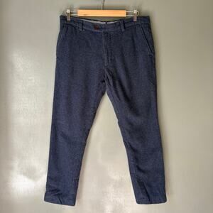 LAND'S END Canvas 1963 Men's 34W Slim Blue Wool Trousers Pants Cottagecore Cozy